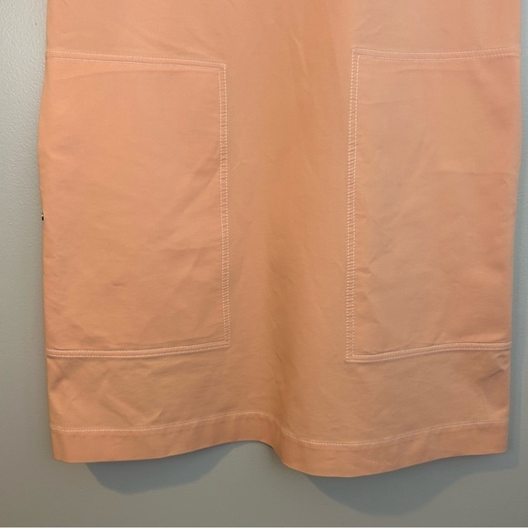 Lafayette 148 Salmon Pink Short Sleeve Collared Shift Shirt Dress Size Medium - Picture 9 of 11